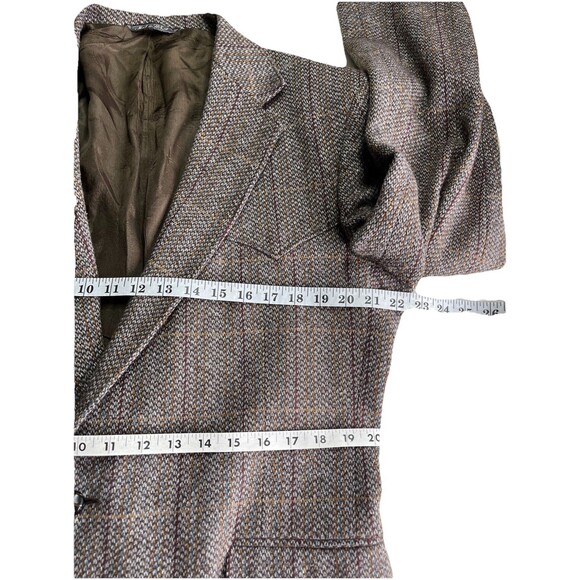 Vintage 70s Levi’s Western Wear Cotton Tweed Check Blazer 40-42L USA Made - Picture 11 of 13